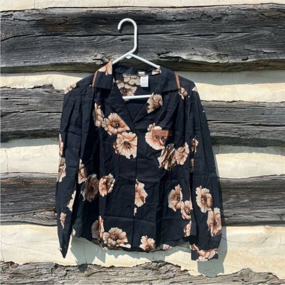 IGLWU Vintage 1970’s Bold Floral Collared Blouse